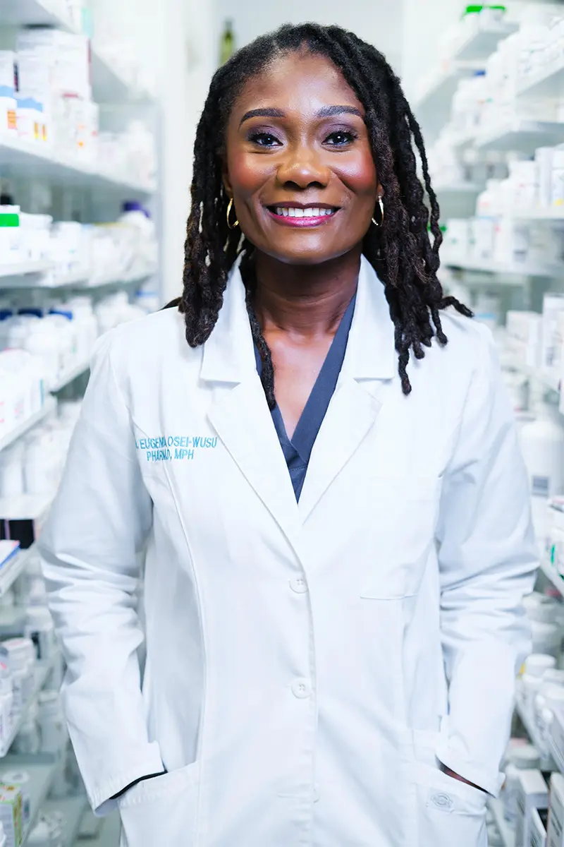 Dr. Eugenia Osei-Wusu, owner and pharmacist of Alamo Ranch Pharmacy & Wellness